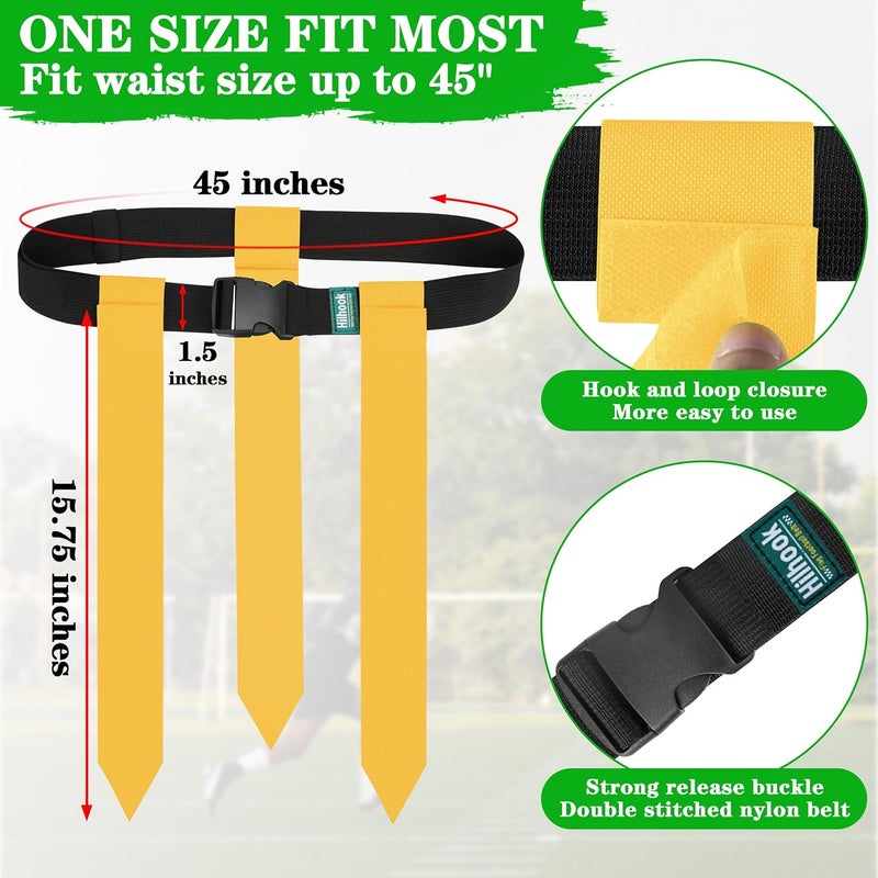 Hilhook Flag Football Belts, 14 Player Flag Football Set with 42 Flags for Kids Youth and Adults Training Equipment - Image 2